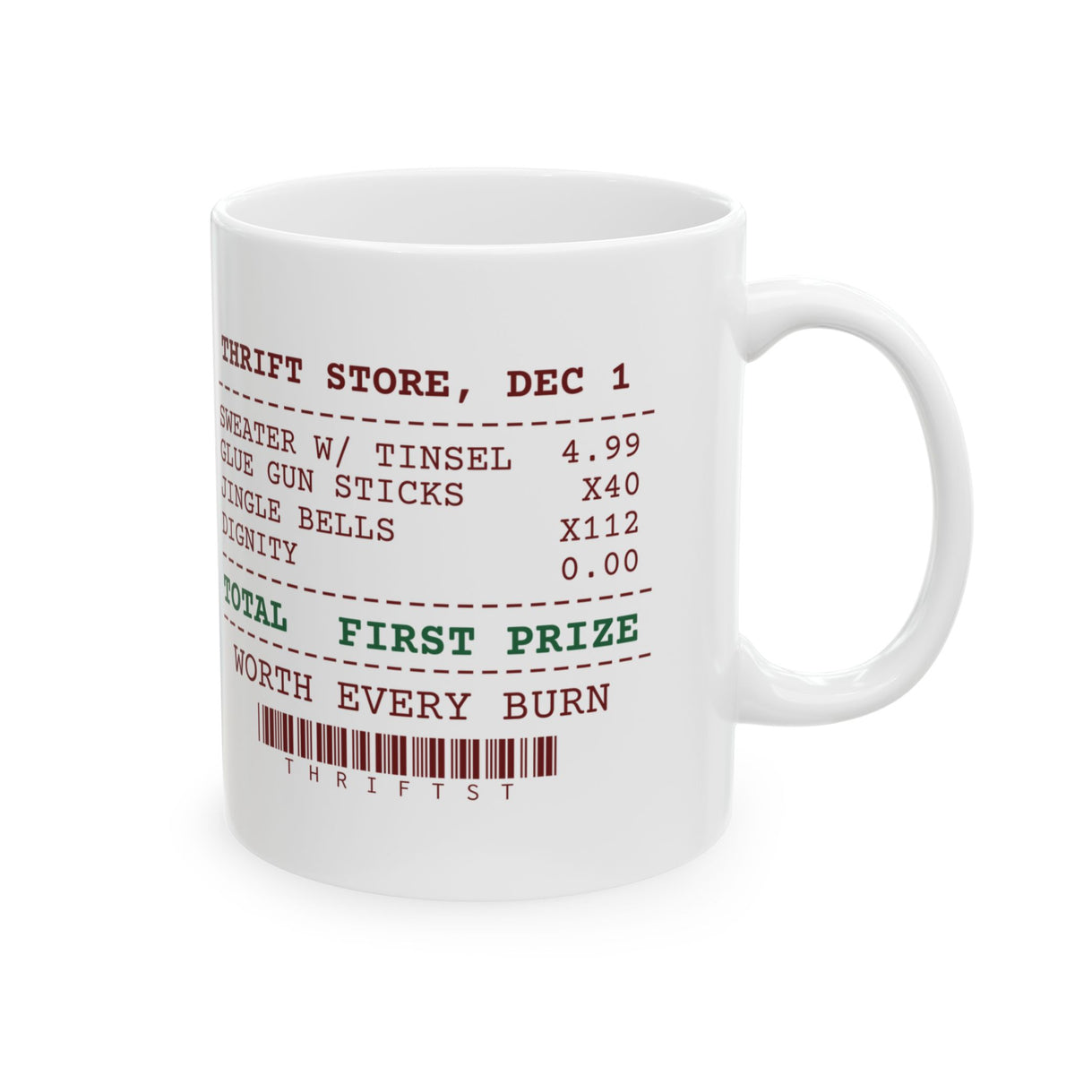 Funny Ugly Sweater Coffee Mug Forty Glue Sticks One First Prize Receipt