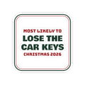 Funny Family Christmas Sticker Most Likely To Lose The Car Keys
