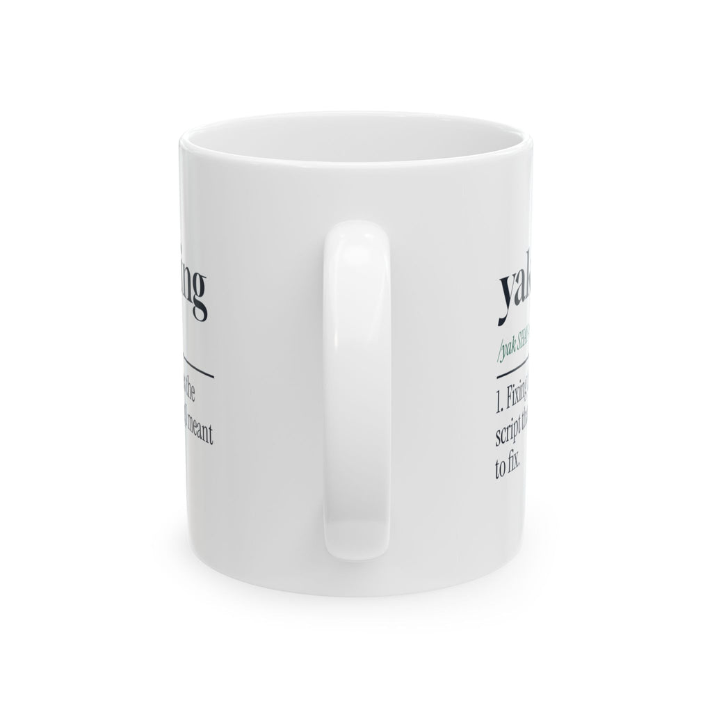 Funny Software Developer Coffee Mug Yak Shaving Definition
