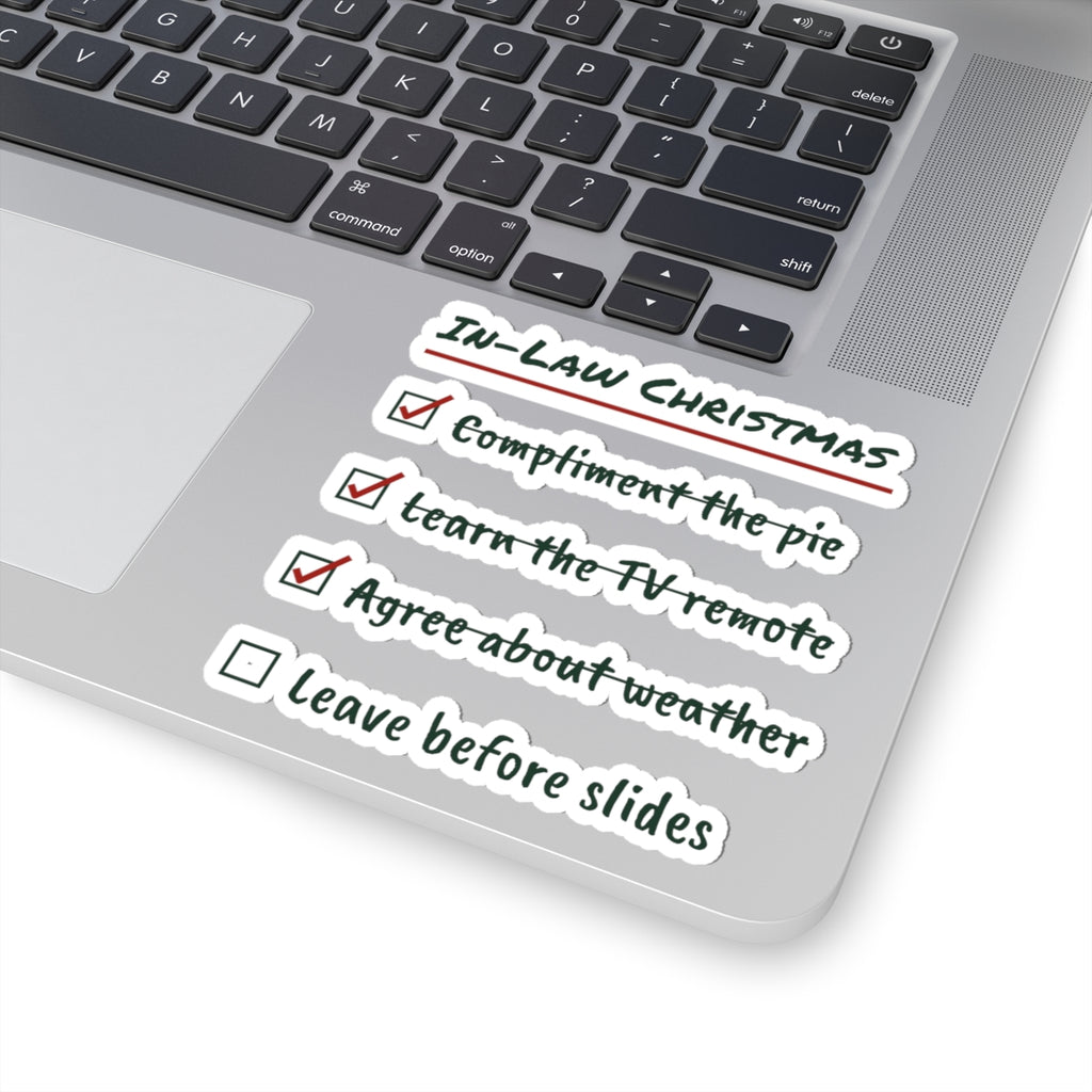 Funny In-Laws Christmas Sticker In-Law Christmas Checklist