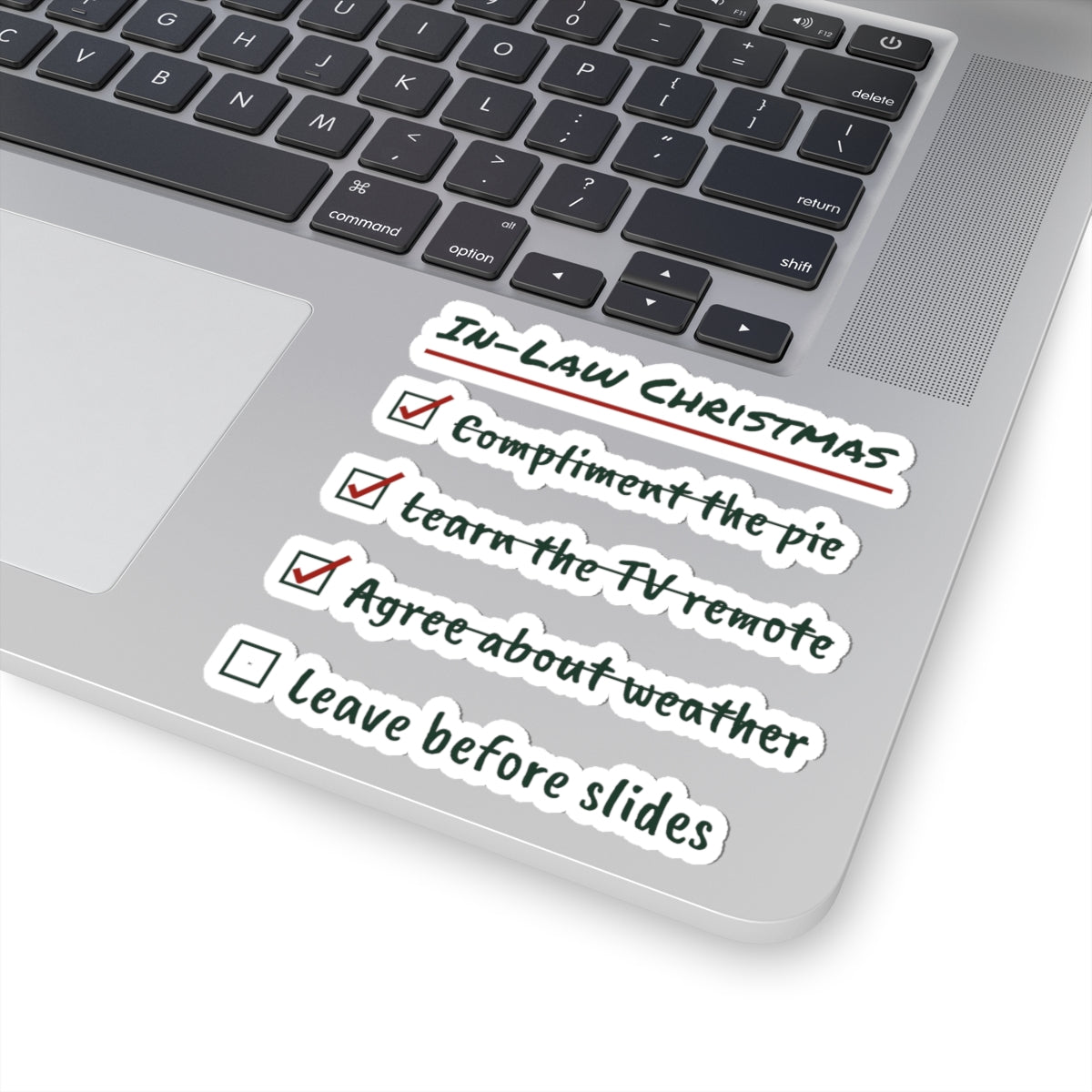 Funny In-Laws Christmas Sticker In-Law Christmas Checklist