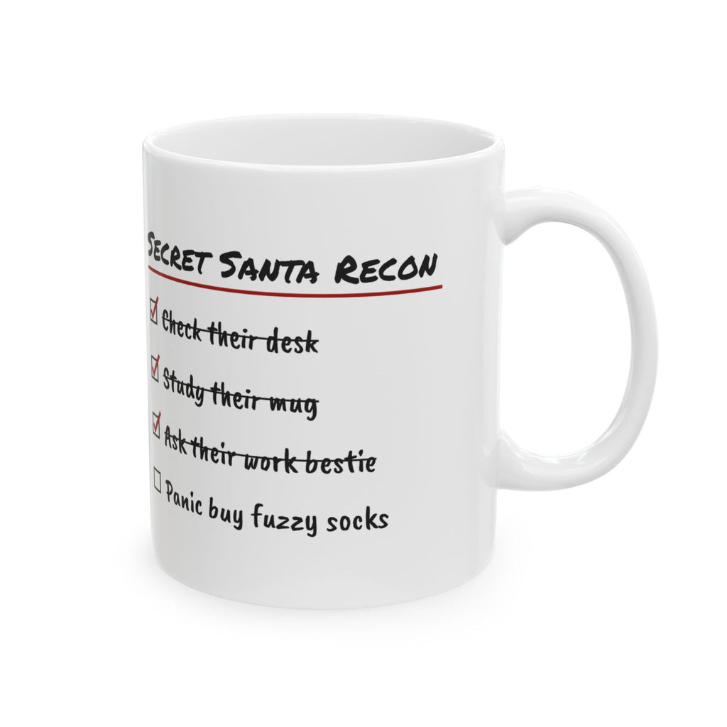 Funny Office Christmas Coffee Mug Secret Santa Recon Checklist