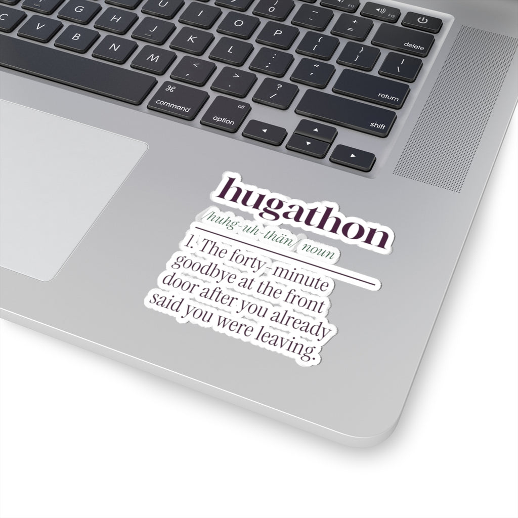 Funny Christmas Sticker Hugathon Definition Forty Minute Goodbye
