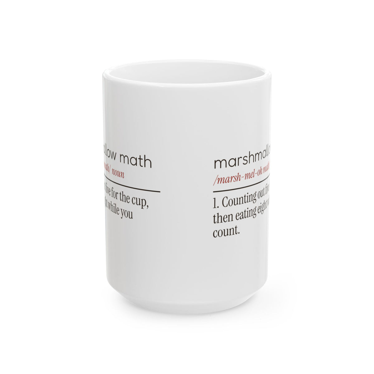 Funny Hot Cocoa Coffee Mug Marshmallow Math Dictionary Definition