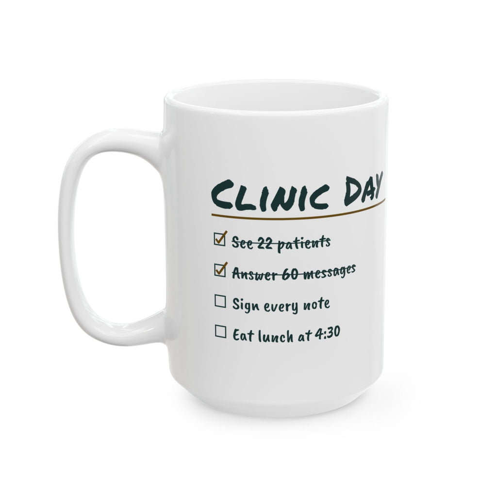 Funny Nurse Practitioner Coffee Mug Clinic Day Checklist For NPs