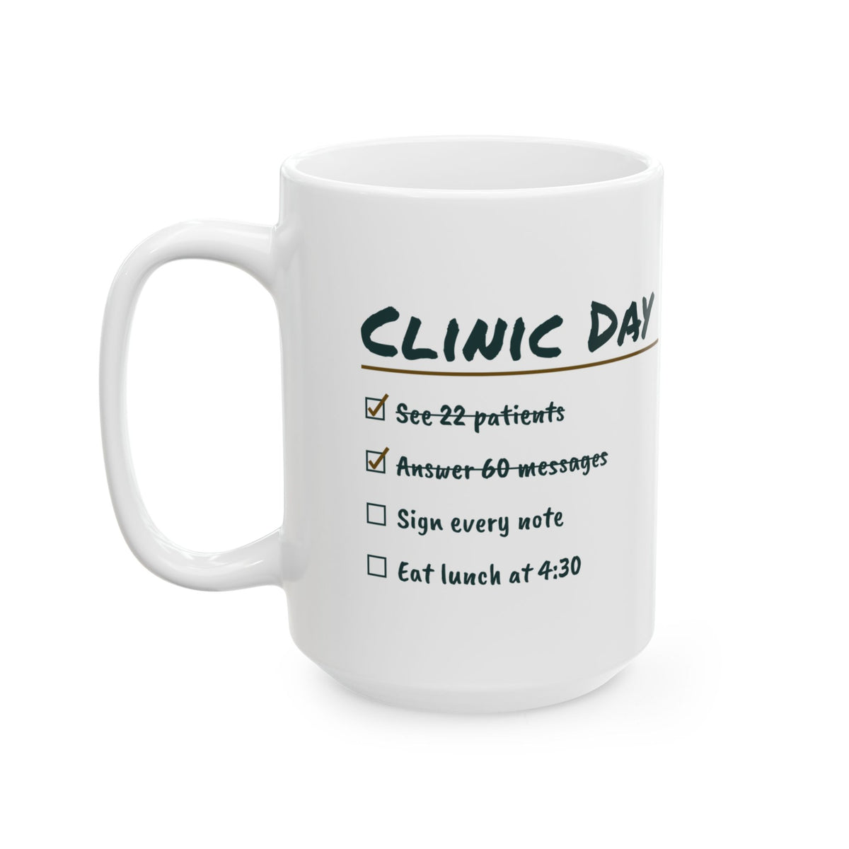 Funny Nurse Practitioner Coffee Mug Clinic Day Checklist For NPs