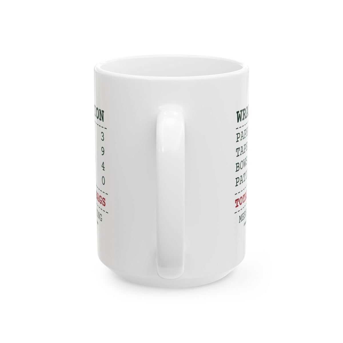 Funny Christmas Wrapping Coffee Mug Wrap Station Receipt