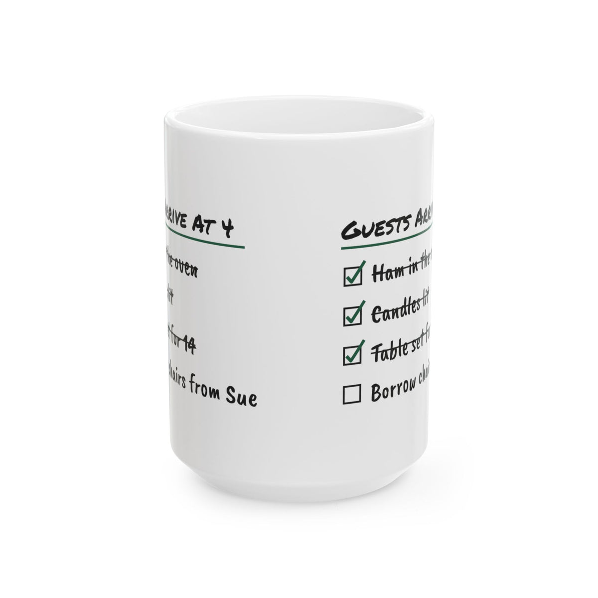 Funny Christmas Coffee Mug Guests Arrive At 4 Host Checklist