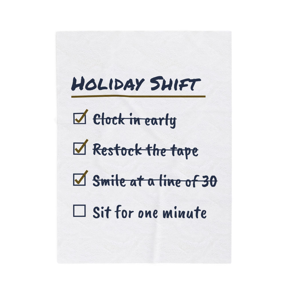 Funny Retail Christmas Throw Blanket Holiday Shift Checklist For Cashiers