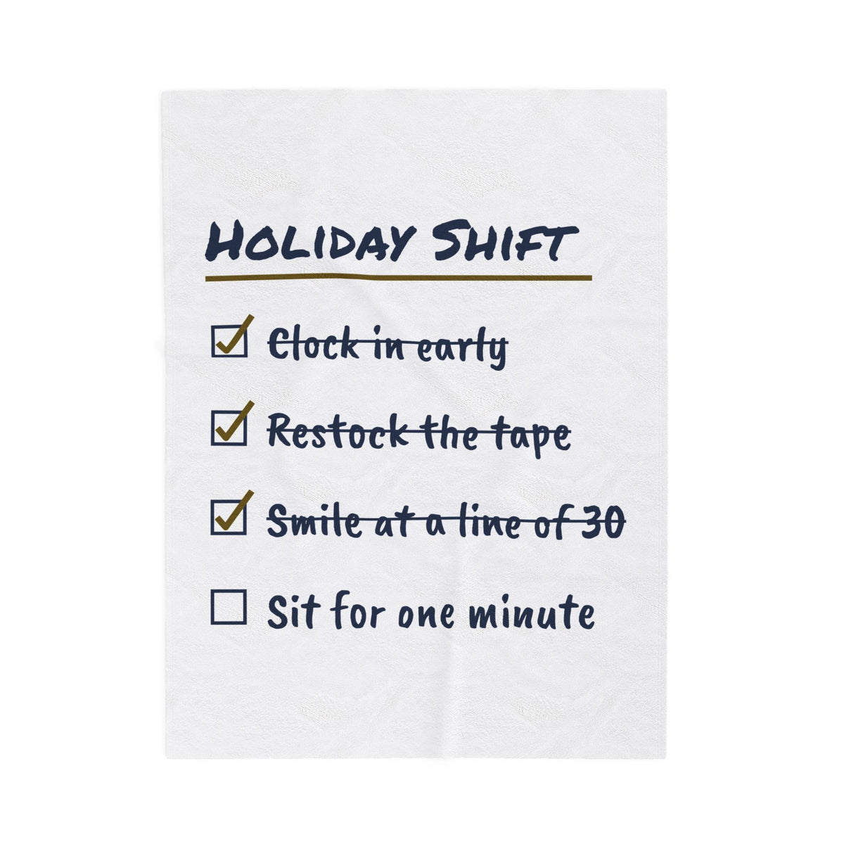 Funny Retail Christmas Throw Blanket Holiday Shift Checklist For Cashiers
