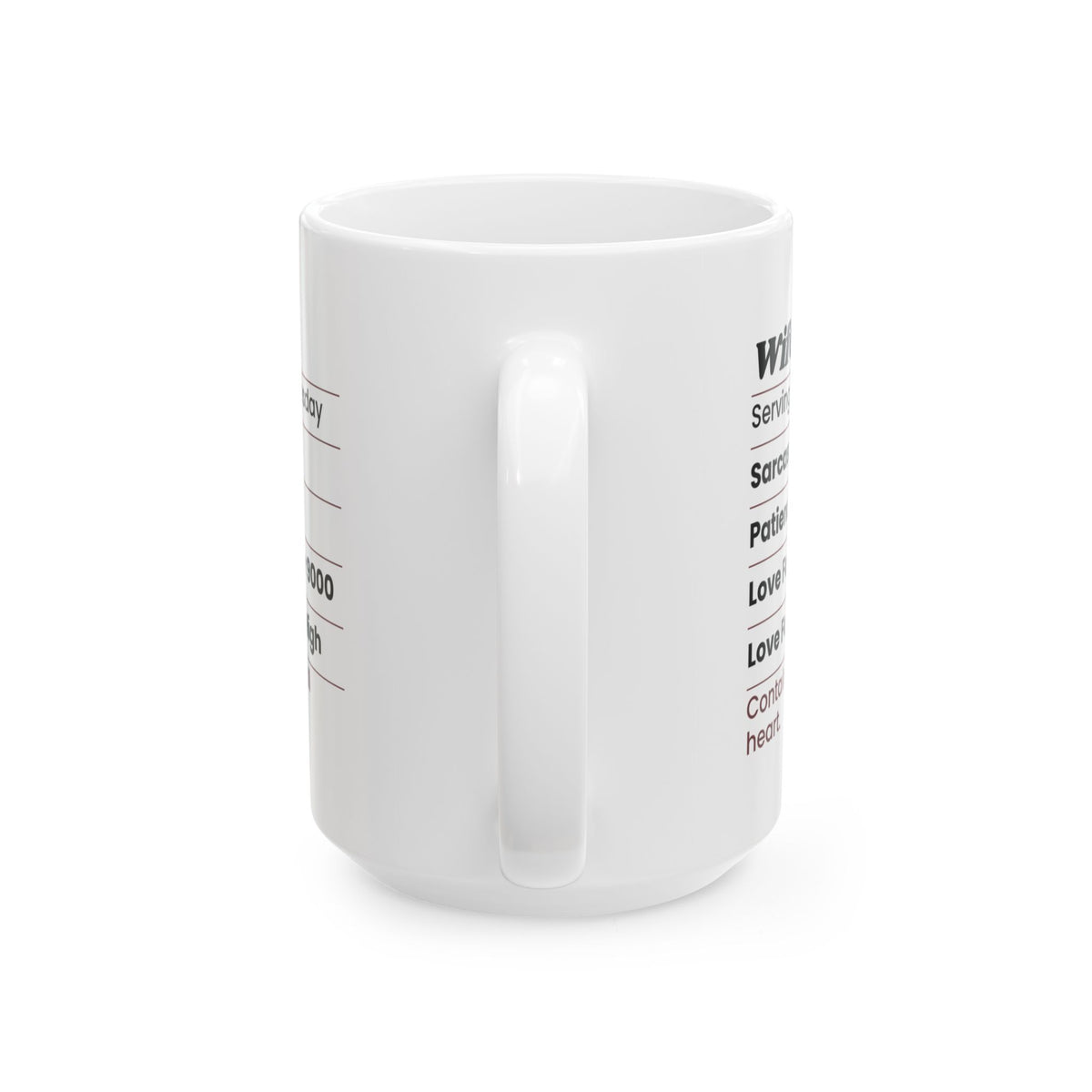 Funny Wife Coffee Mug Nutrition Facts Label For Wife