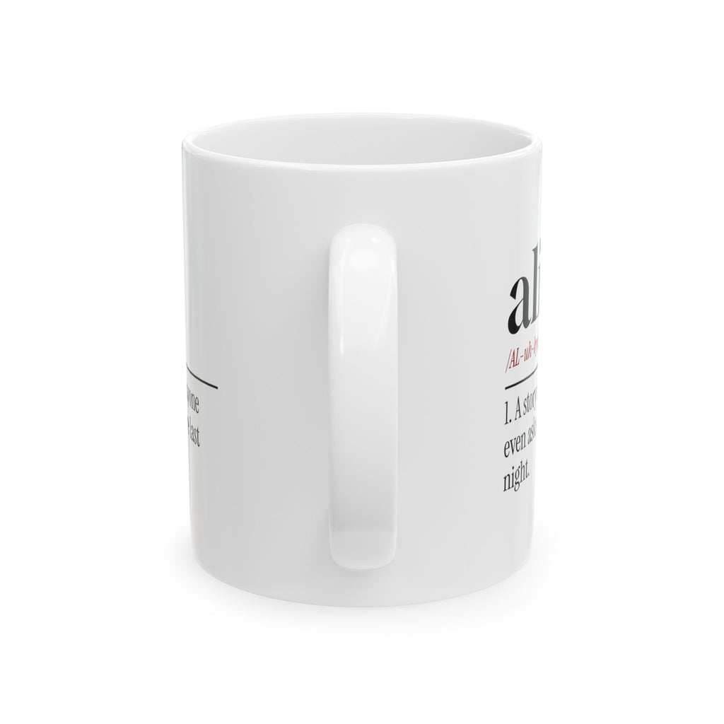 True Crime Coffee Mug Alibi: Ready Before You Ask