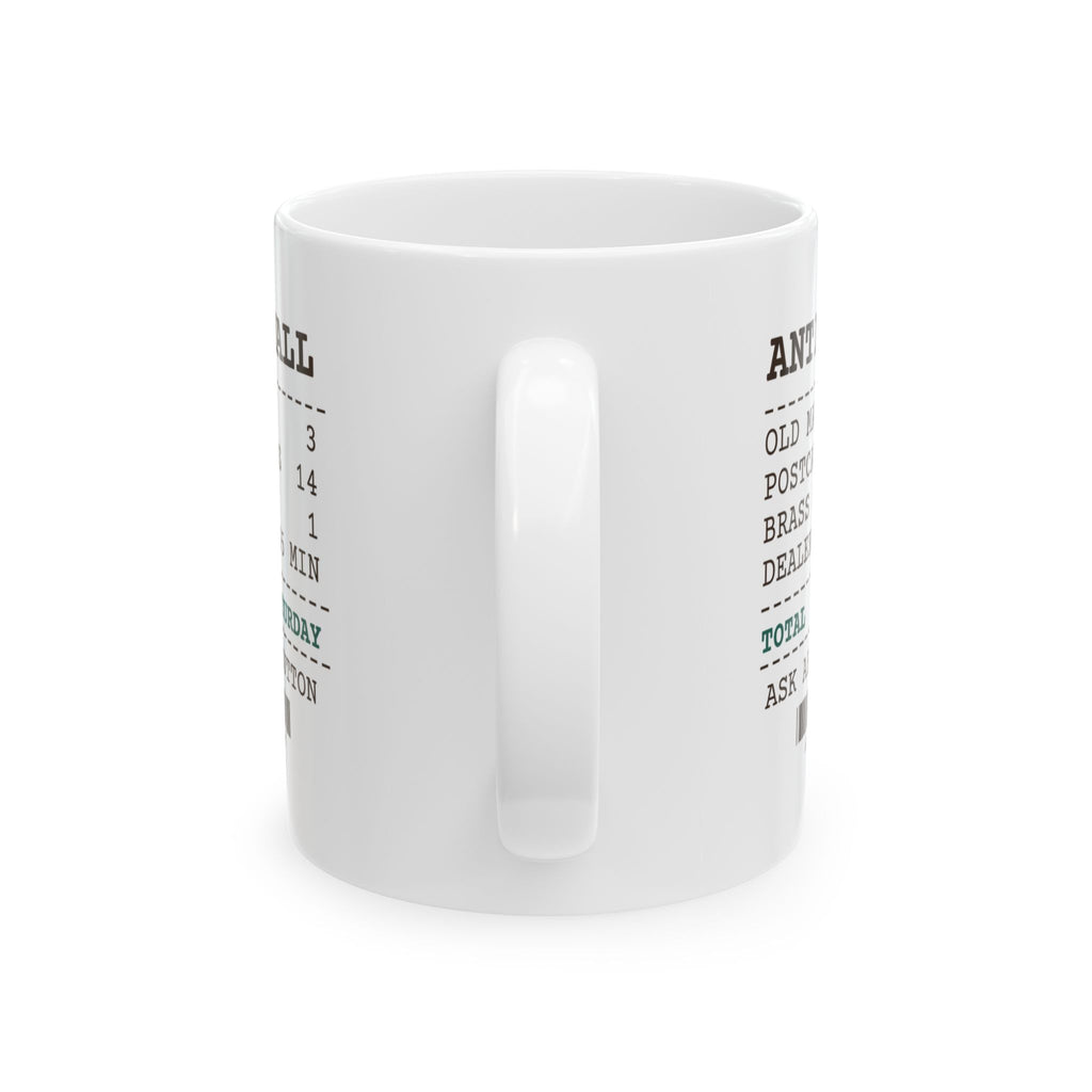 Funny History Buff Coffee Mug Antique Mall Receipt