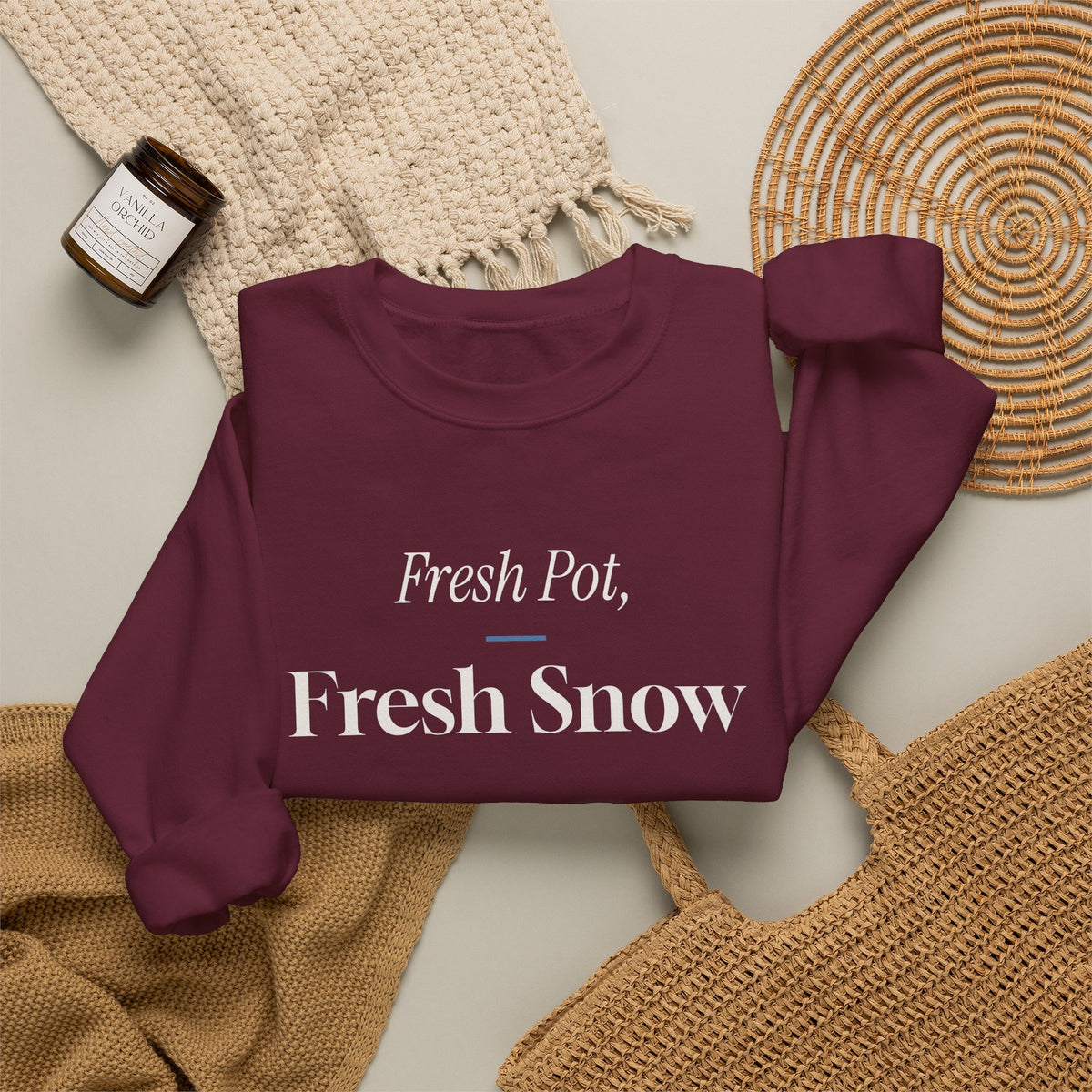 Christmas Sweatshirt Fresh Pot Fresh Snow Winter Morning