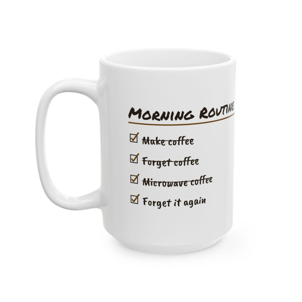 Funny Coffee Lover Coffee Mug Morning Routine Checklist For Coffee Fans