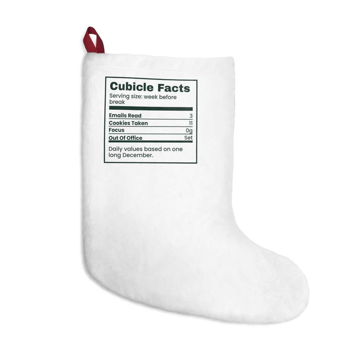 Funny Christmas Stocking Cubicle Facts Label For Coworkers
