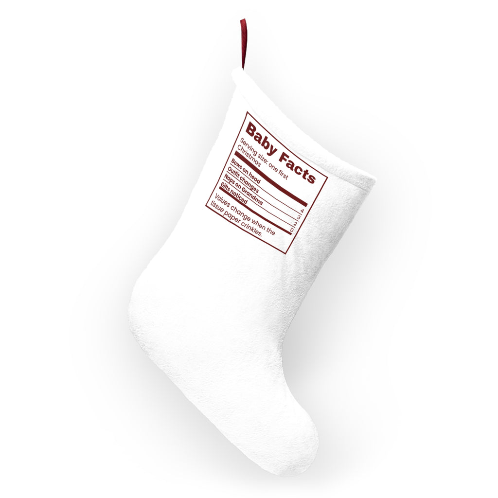 Funny Baby First Christmas Stocking Baby Facts Nutrition Label