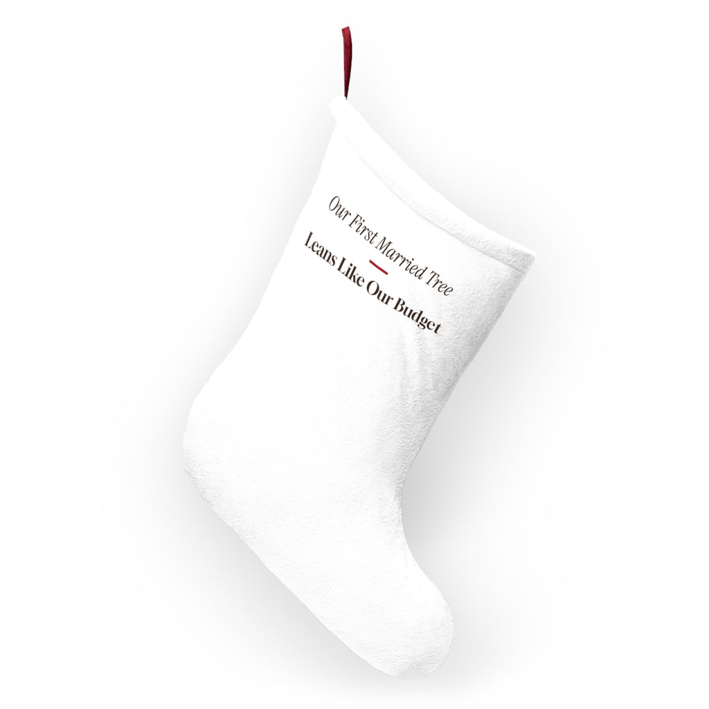 Funny Newlywed Christmas Stocking Our First Married Tree Leans