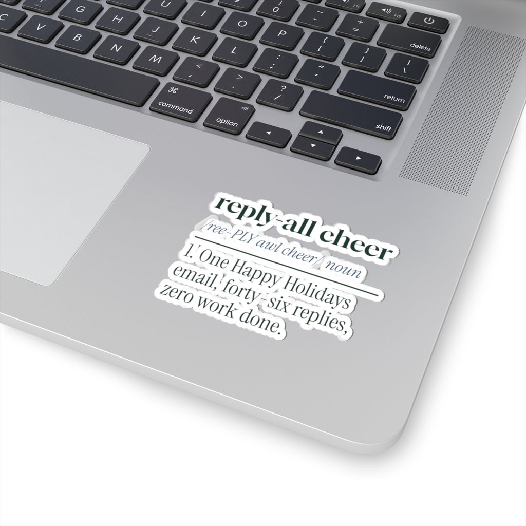 Funny Christmas Sticker Reply All Cheer Definition For Coworkers