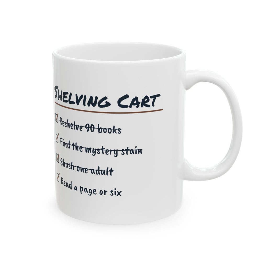 Funny Librarian Coffee Mug Shelving Cart Checklist For Librarians