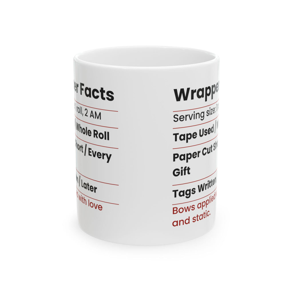 Funny Family Christmas Coffee Mug Wrapper Facts Nutrition Label