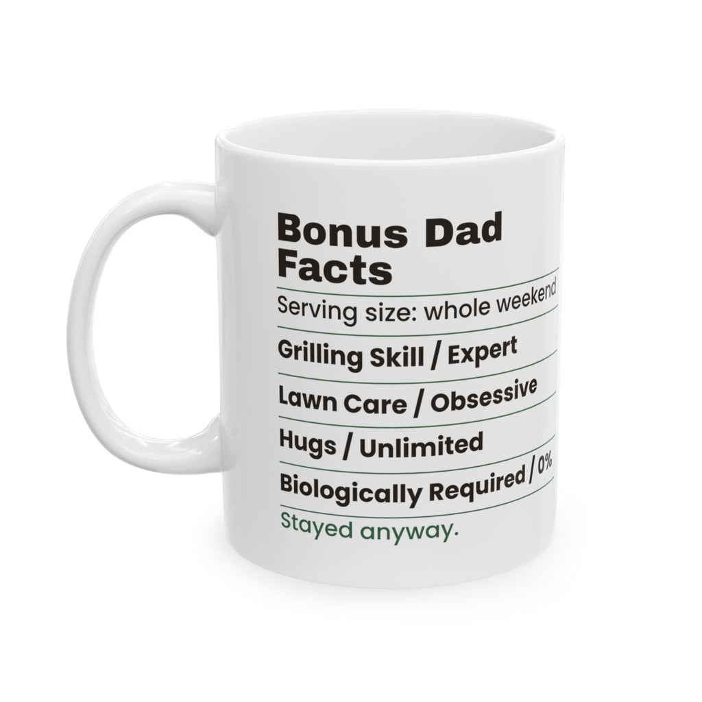 Bonus Dad Facts Coffee Mug Funny Label For Stepdads