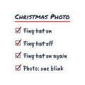 Funny Baby's First Christmas Sticker Tiny Hat On Again Checklist