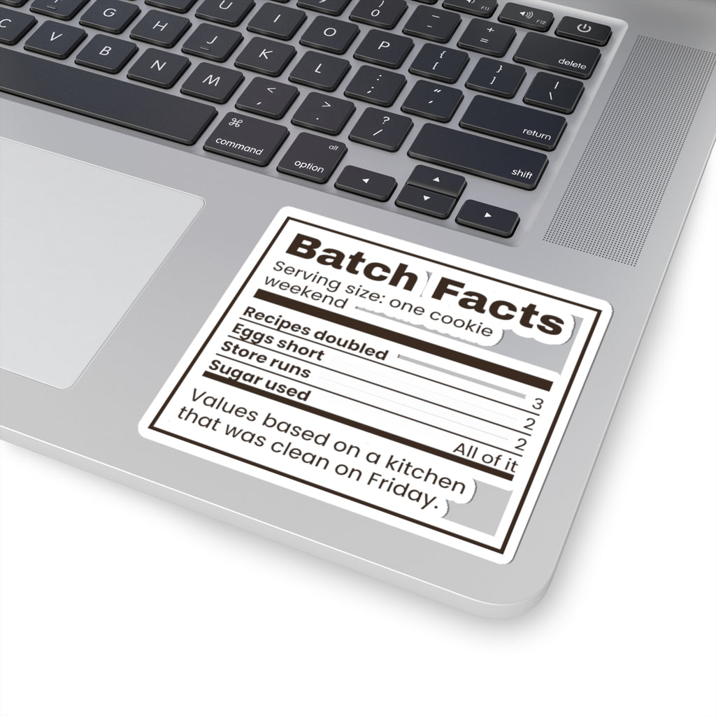 Funny Christmas Cookie Baking Sticker Batch Facts Nutrition Label