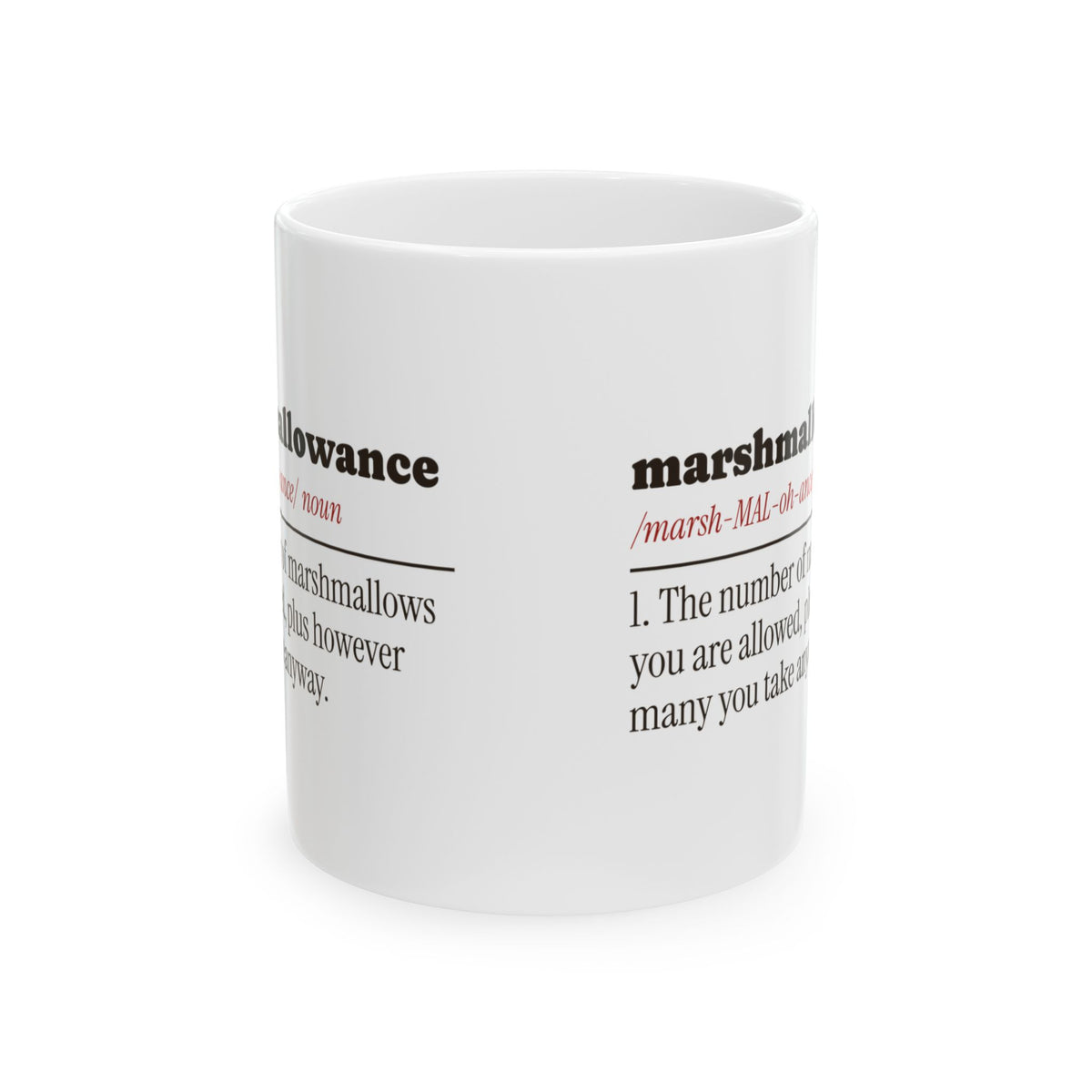 Funny Hot Cocoa Coffee Mug Marshmallowance Definition For Cocoa Fans