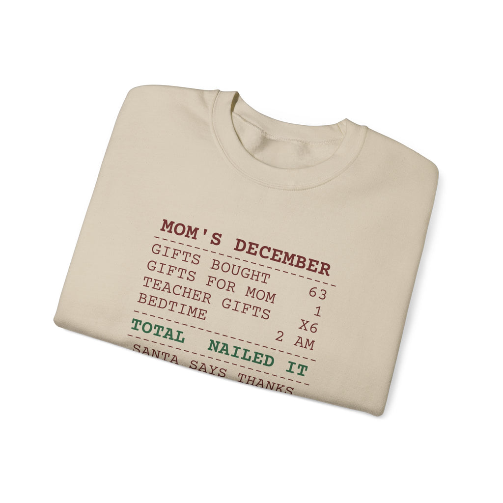 Funny Christmas Mom Sweatshirt Gifts Bought 63 Receipt For Moms
