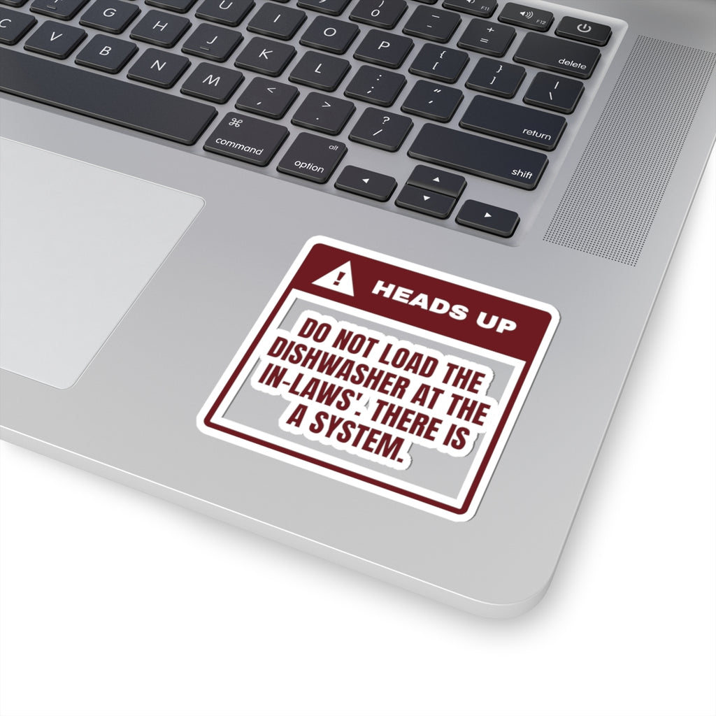 Funny Christmas Sticker In-Law Dishwasher There Is A System