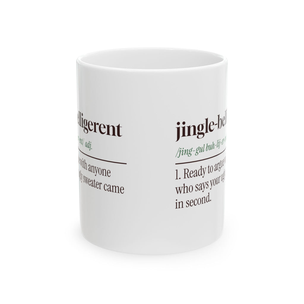 Funny Ugly Sweater Contest Coffee Mug Jingle-Belligerent Dictionary