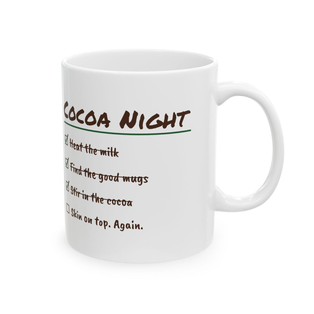 Funny Hot Cocoa Coffee Mug Cocoa Night Checklist Skin On Top Again