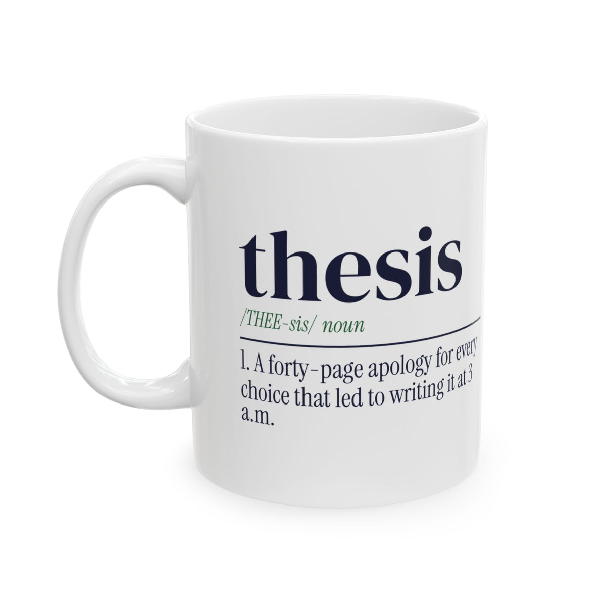 Funny Grad Student Coffee Mug Thesis Definition For Grads