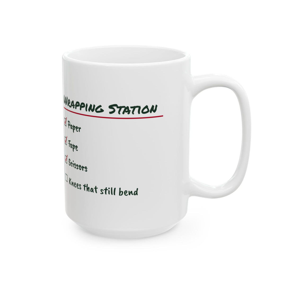 Funny Gift Wrapping Christmas Coffee Mug Wrapping Station Checklist