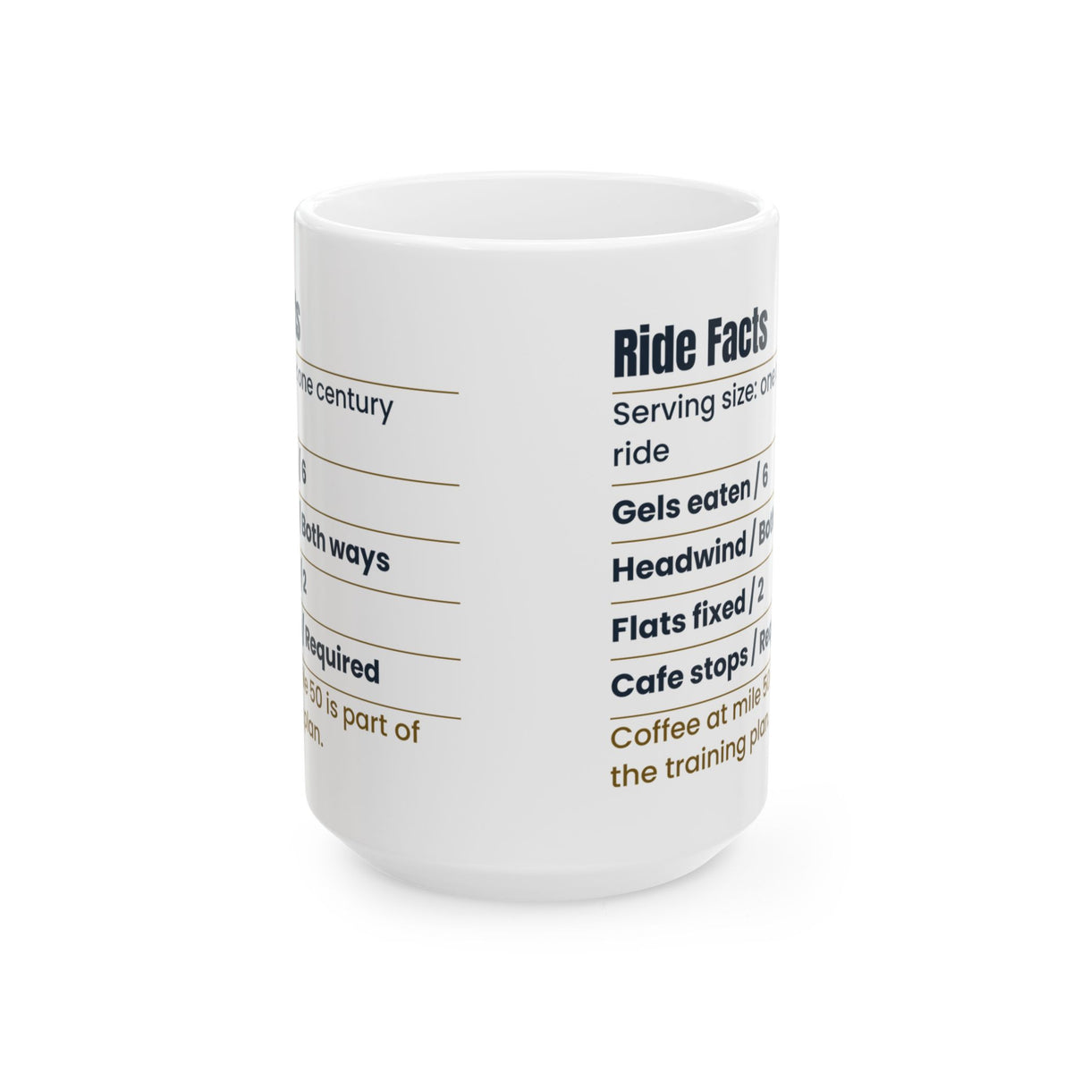 Funny Cycling Coffee Mug Ride Facts Label For Cyclists