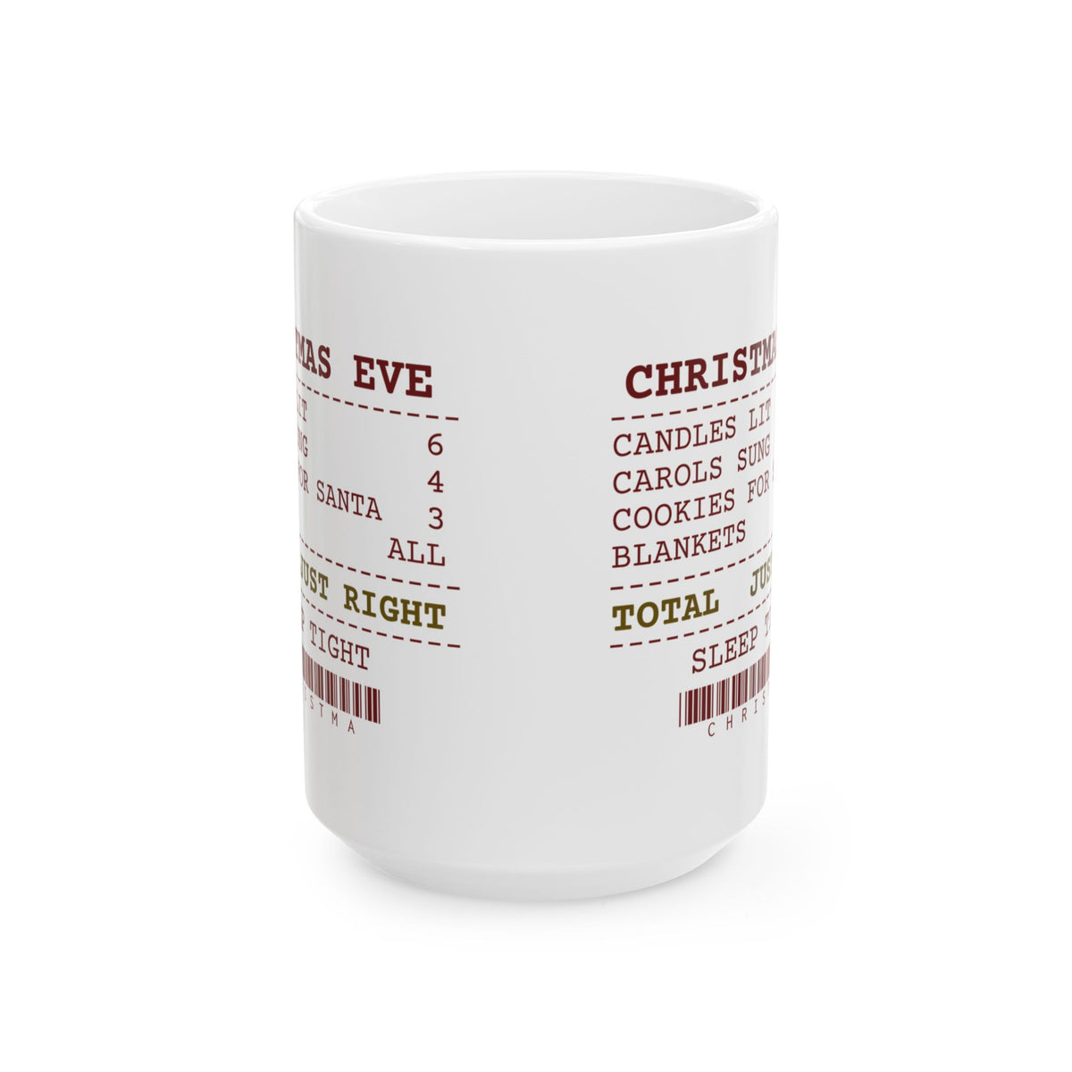 Christmas Coffee Mug Candles Lit 6 Carols Sung 4 Christmas Eve Receipt