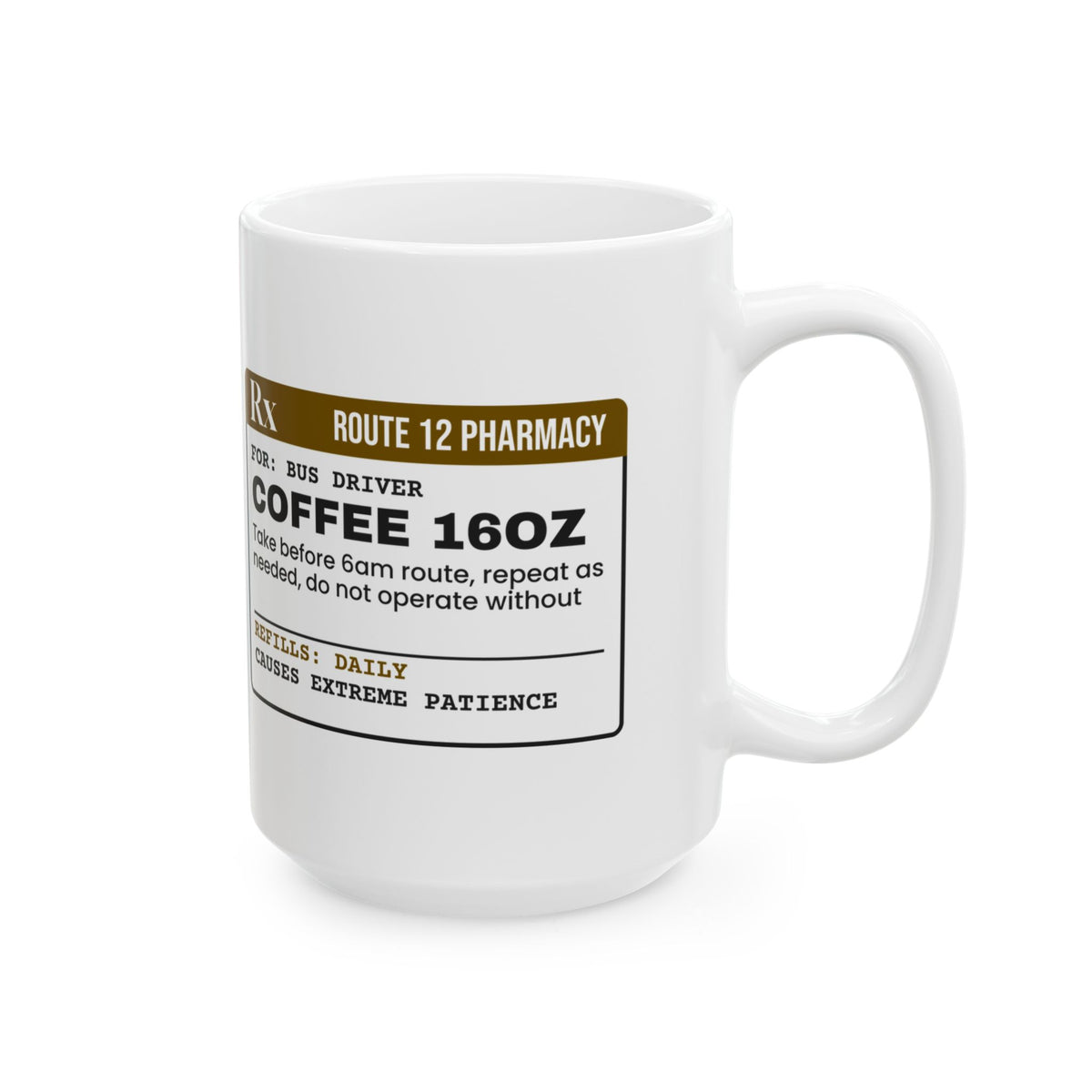 Funny Bus Driver Coffee Mug Coffee Prescription For Drivers