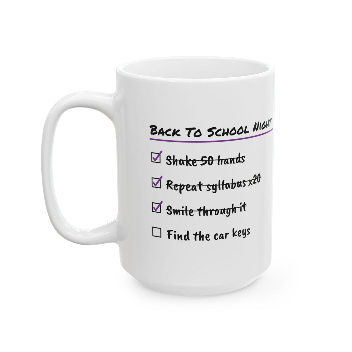Funny Teacher Coffee Mug Back To School Night Checklist For Teachers