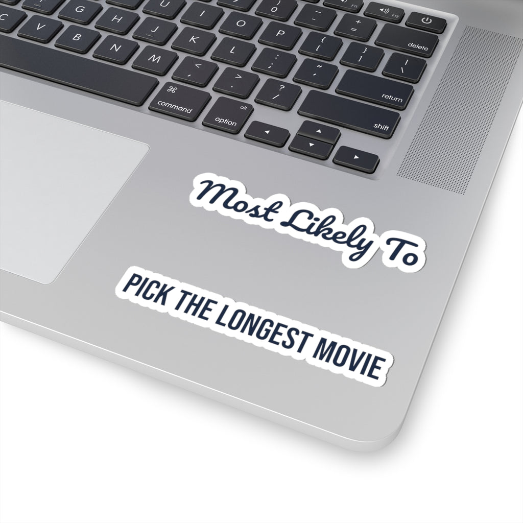 Funny Christmas Sticker Most Likely To Pick The Longest Movie Family