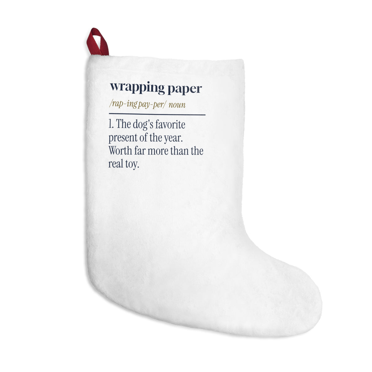 Funny Christmas Dog Christmas Stocking Wrapping Paper Dog's Favorite Toy