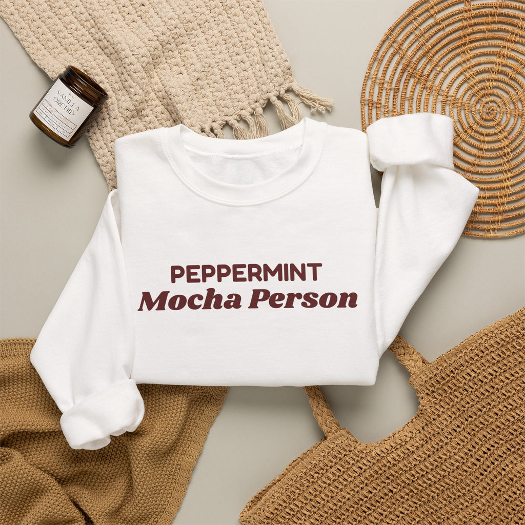 Christmas Sweatshirt Peppermint Mocha Person For Coffee Lovers