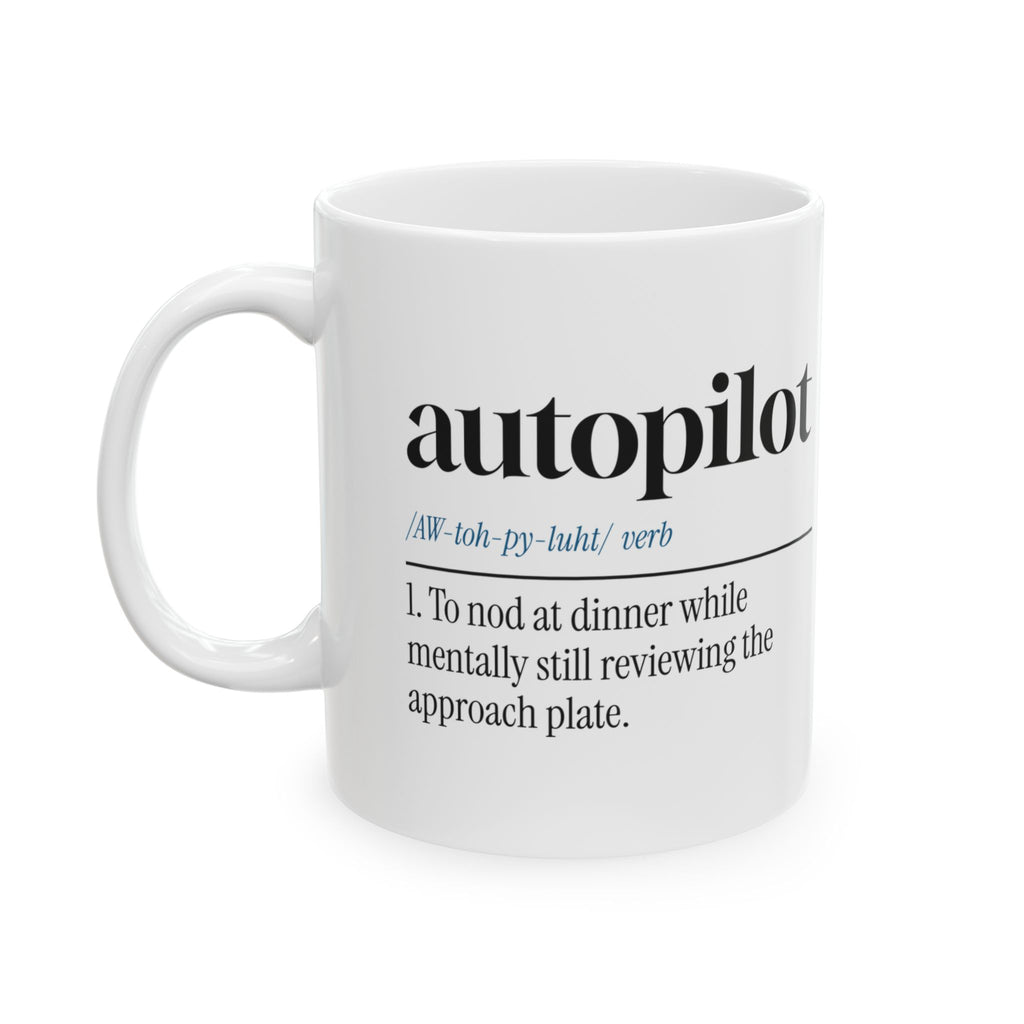 Pilot Coffee Mug Nodding At Dinner Reviewing