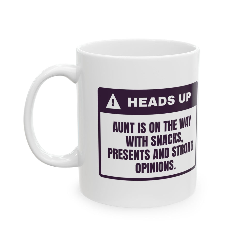 Funny Aunt Coffee Mug Aunt On The Way With Snacks And Opinions