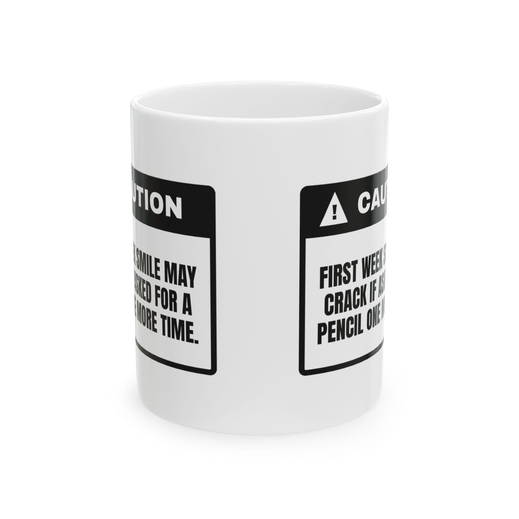 Funny Teacher Coffee Mug Caution Smile May Crack For Teachers