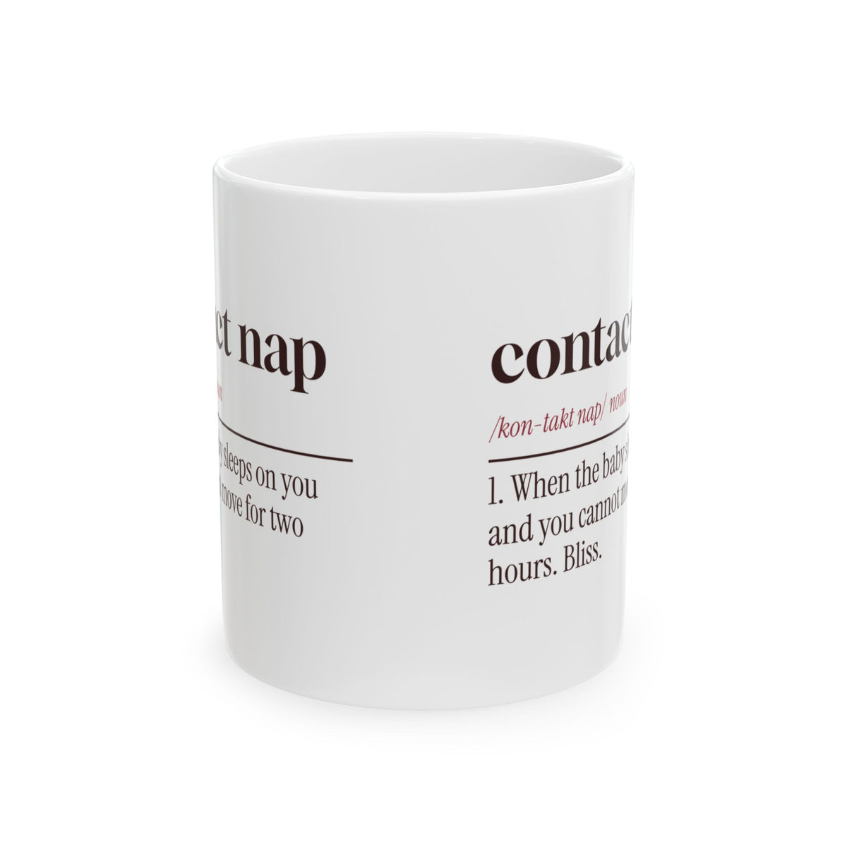 Funny New Mom Mug Contact Nap Dictionary Definition