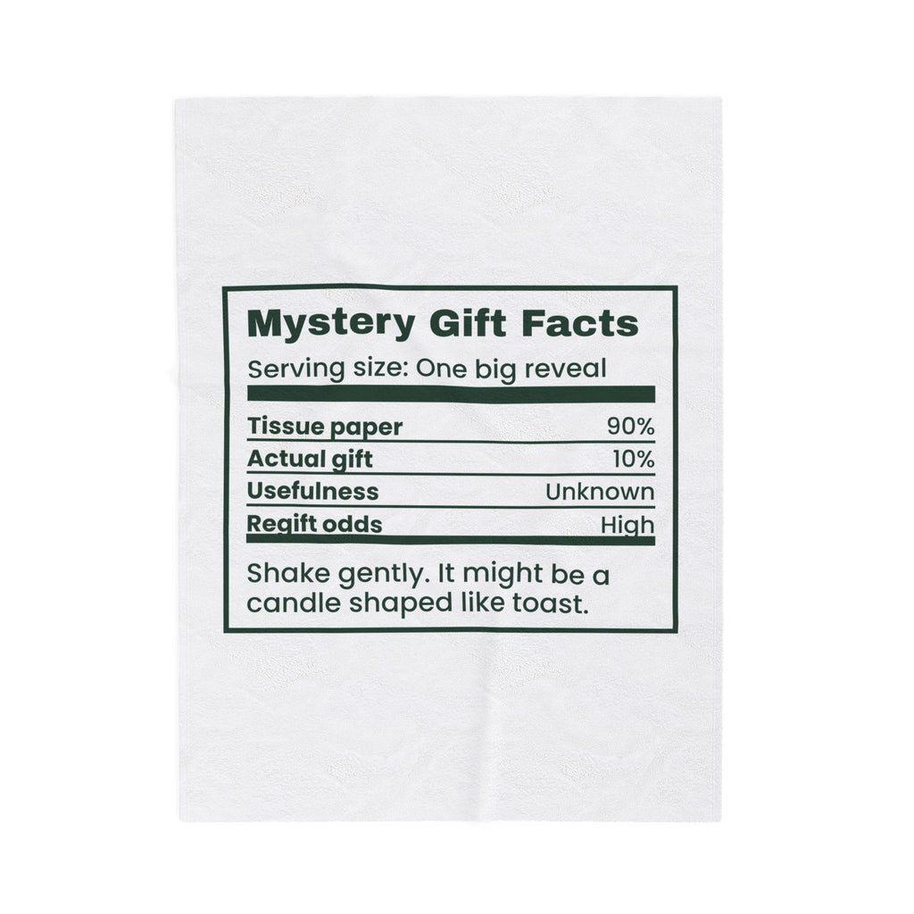 Funny White Elephant Throw Blanket Mystery Gift Facts Label