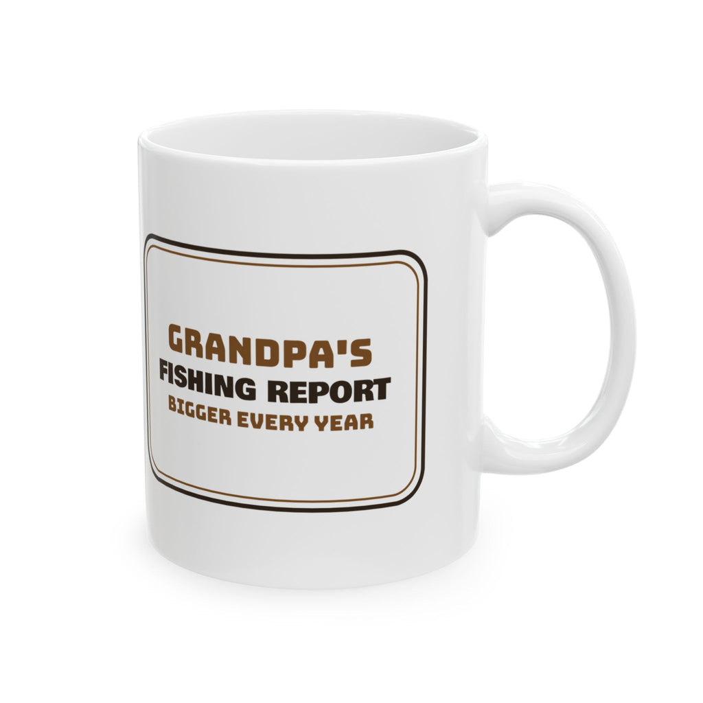 Funny Grandpa Fishing Mug The Fish Gets Bigger Every Year