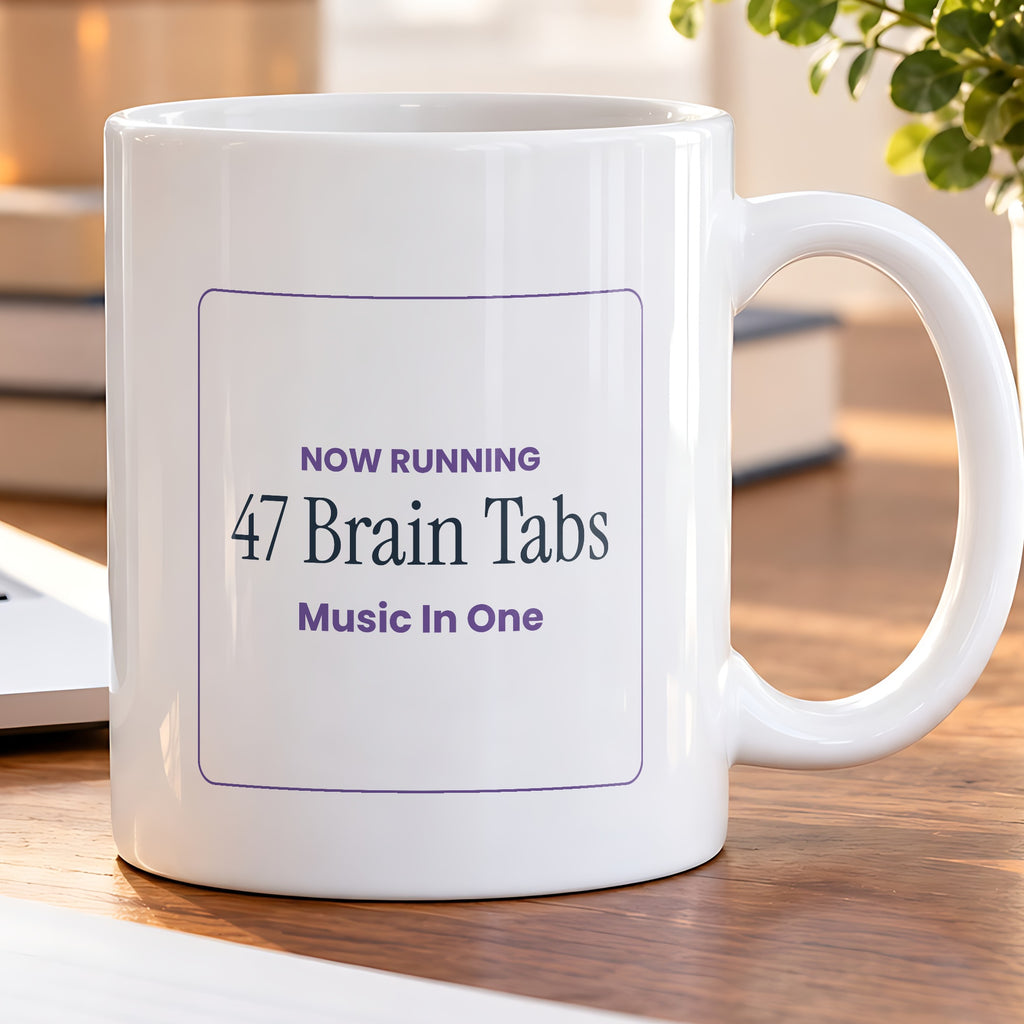 Funny Overthinker Coffee Mug 47 Brain Tabs Open Music In One - photo 5