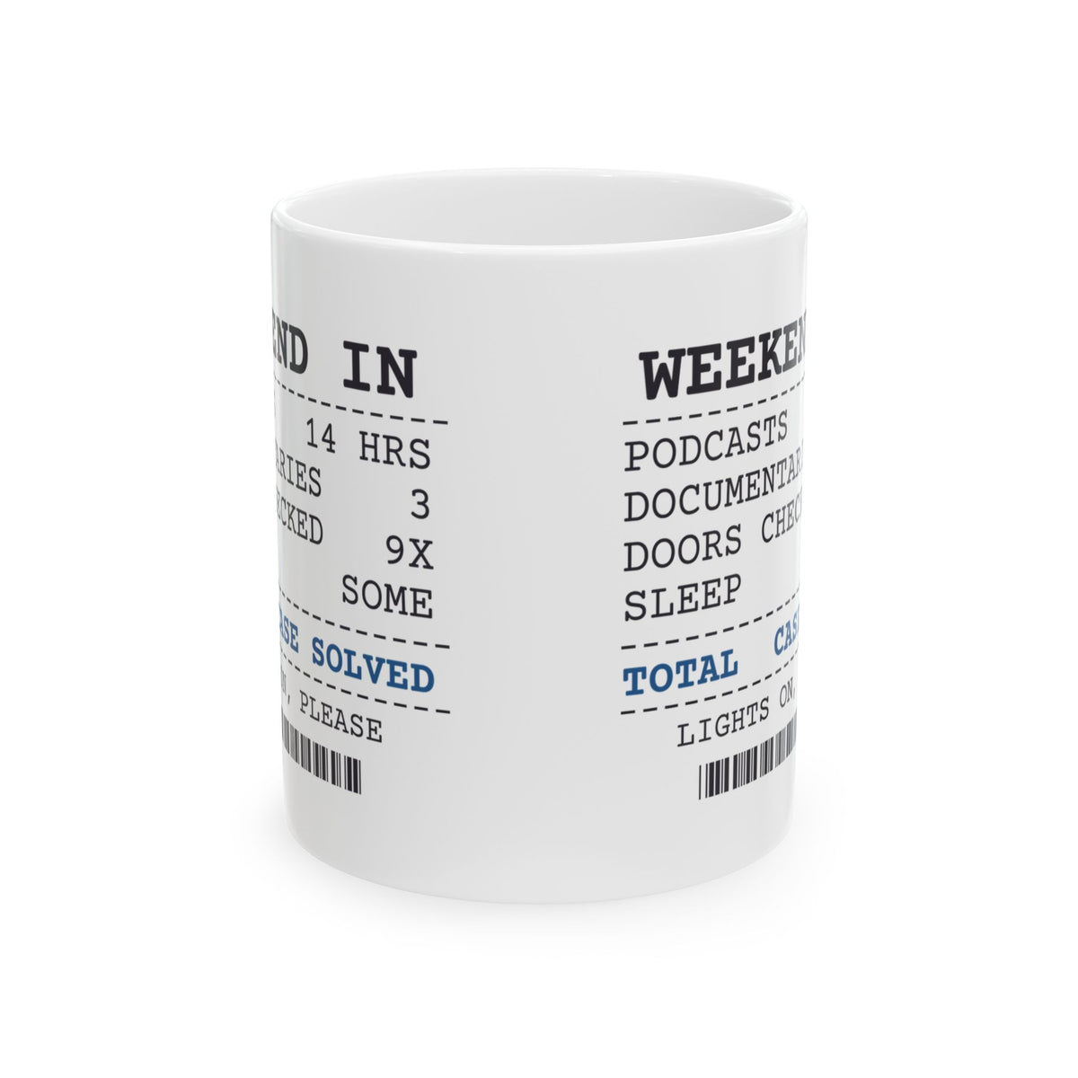 Funny True Crime Lover Mug Weekend In Receipt